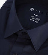 Chemise ville en coton marine - IZAC
