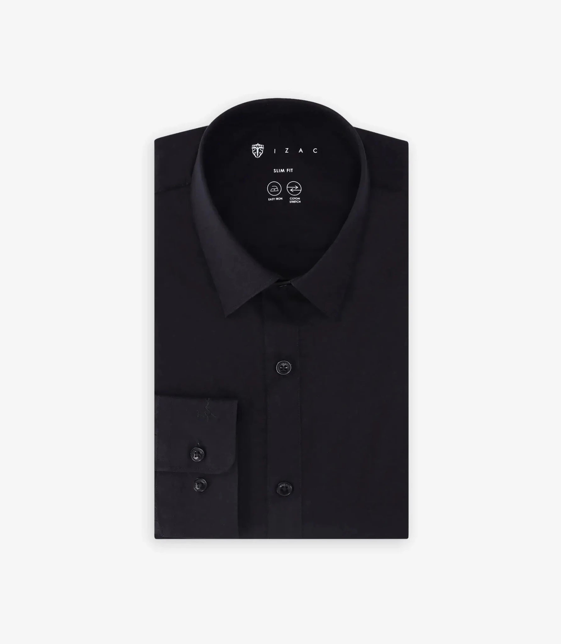 Chemise ville en coton noir - IZAC