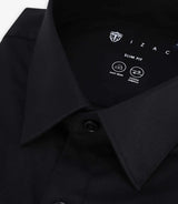 Chemise ville en coton noir - IZAC
