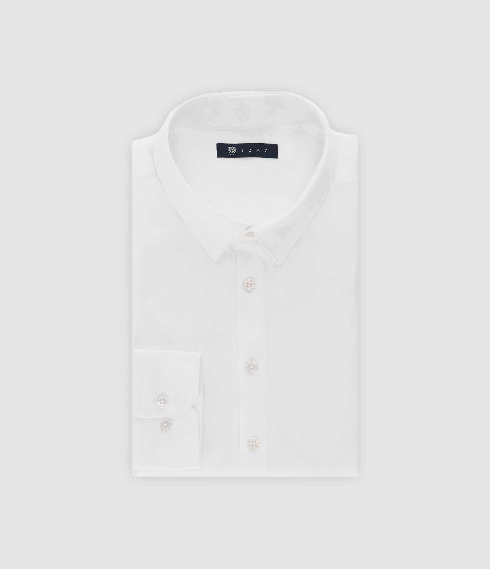 Chemise ville en maille blanche PACOME - IZAC
