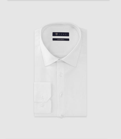 Chemise en satin stretch blanche - IZAC