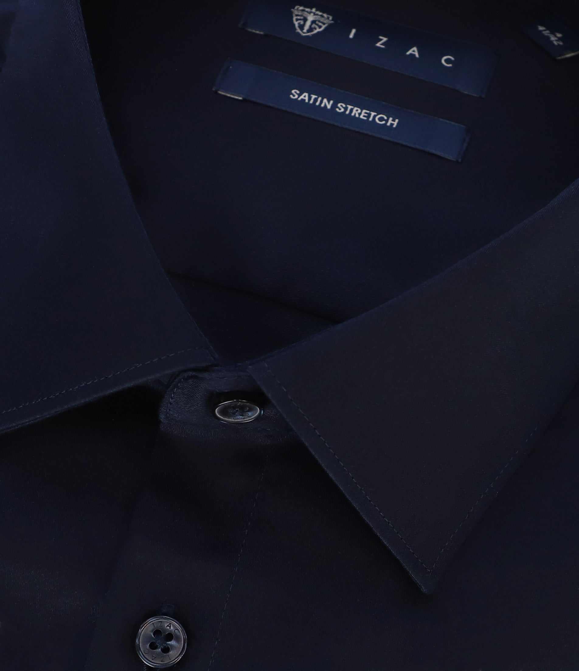 Chemise en satin stretch marine STRETCHBSBT - IZAC