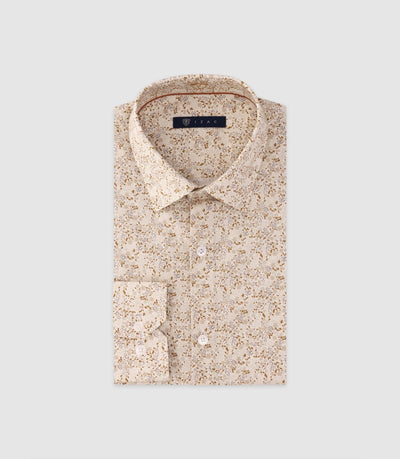 Chemise imprimée manches longues beige - IZAC