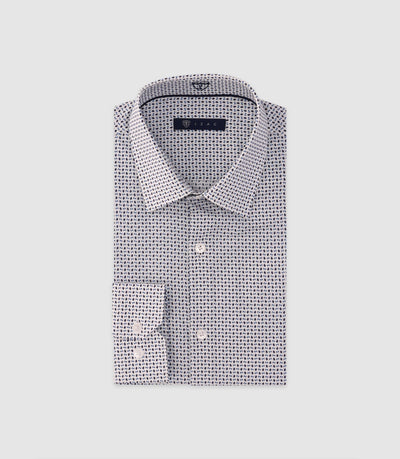 Chemise imprimée manches longues blanche - IZAC