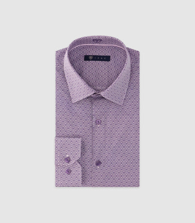 Chemise imprimée manches longues violette - IZAC