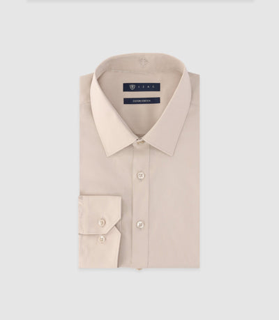 Chemise unie beige - IZAC