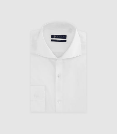 Chemise infroissable avec broderie blanche - IZAC