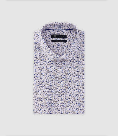 Chemise avec fleurs bleue - IZAC