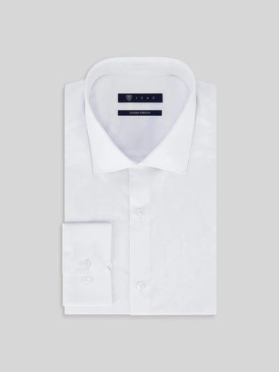 Chemise ville satin de coton blanc - IZAC