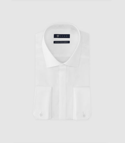 Chemise avec bouton gravé blanche - IZAC