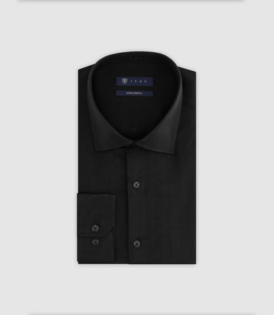 Chemise ville ajustée noire - IZAC