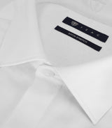 White cotton satin adjusted shirt