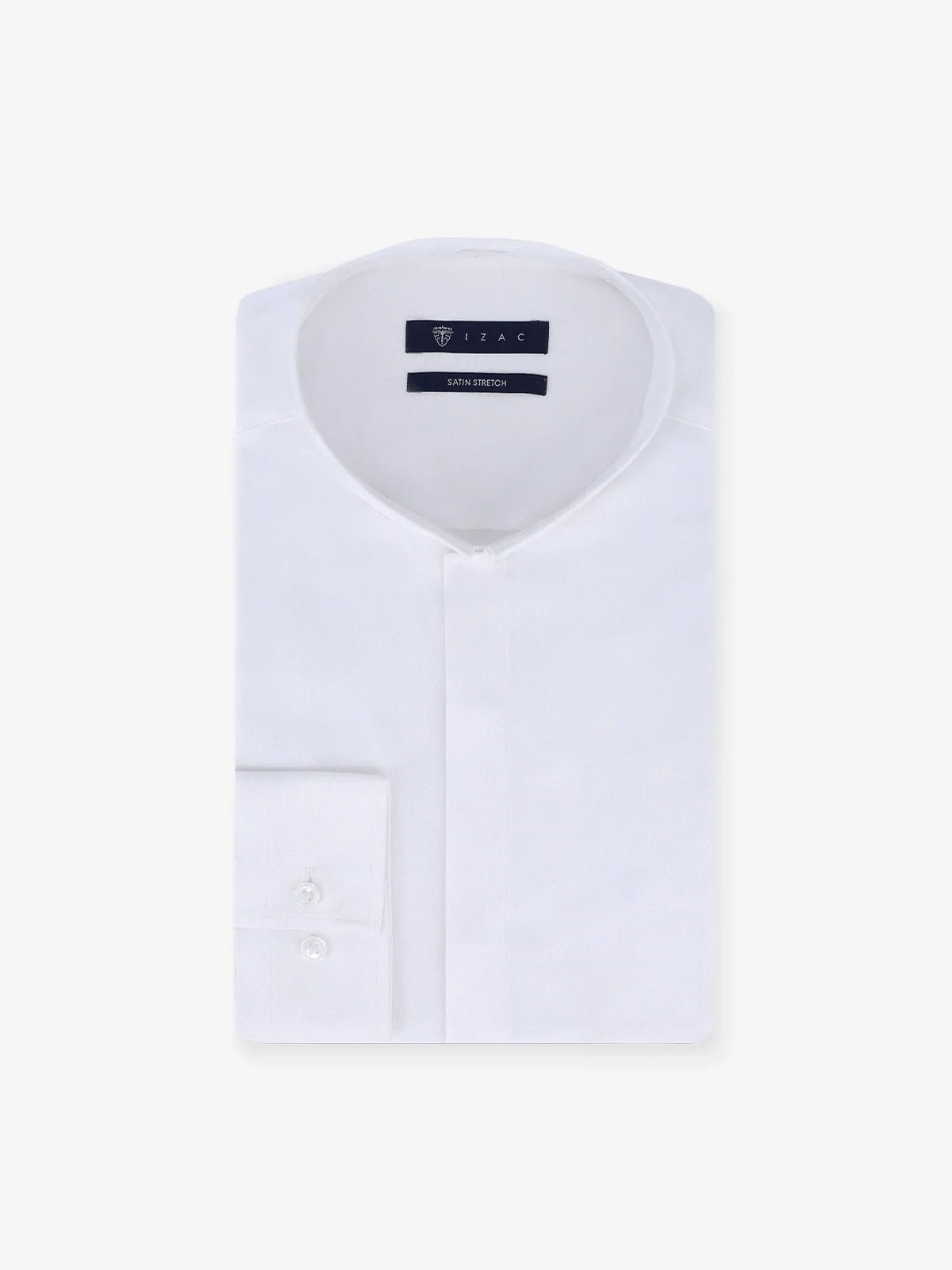 Chemise ville satin de coton blanc - IZAC