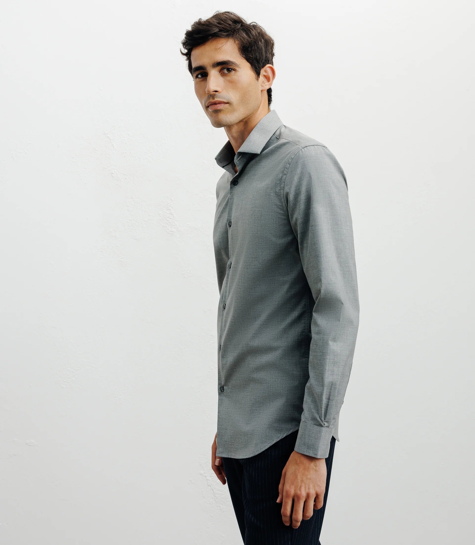 Chemise ville imprimée grise - IZAC