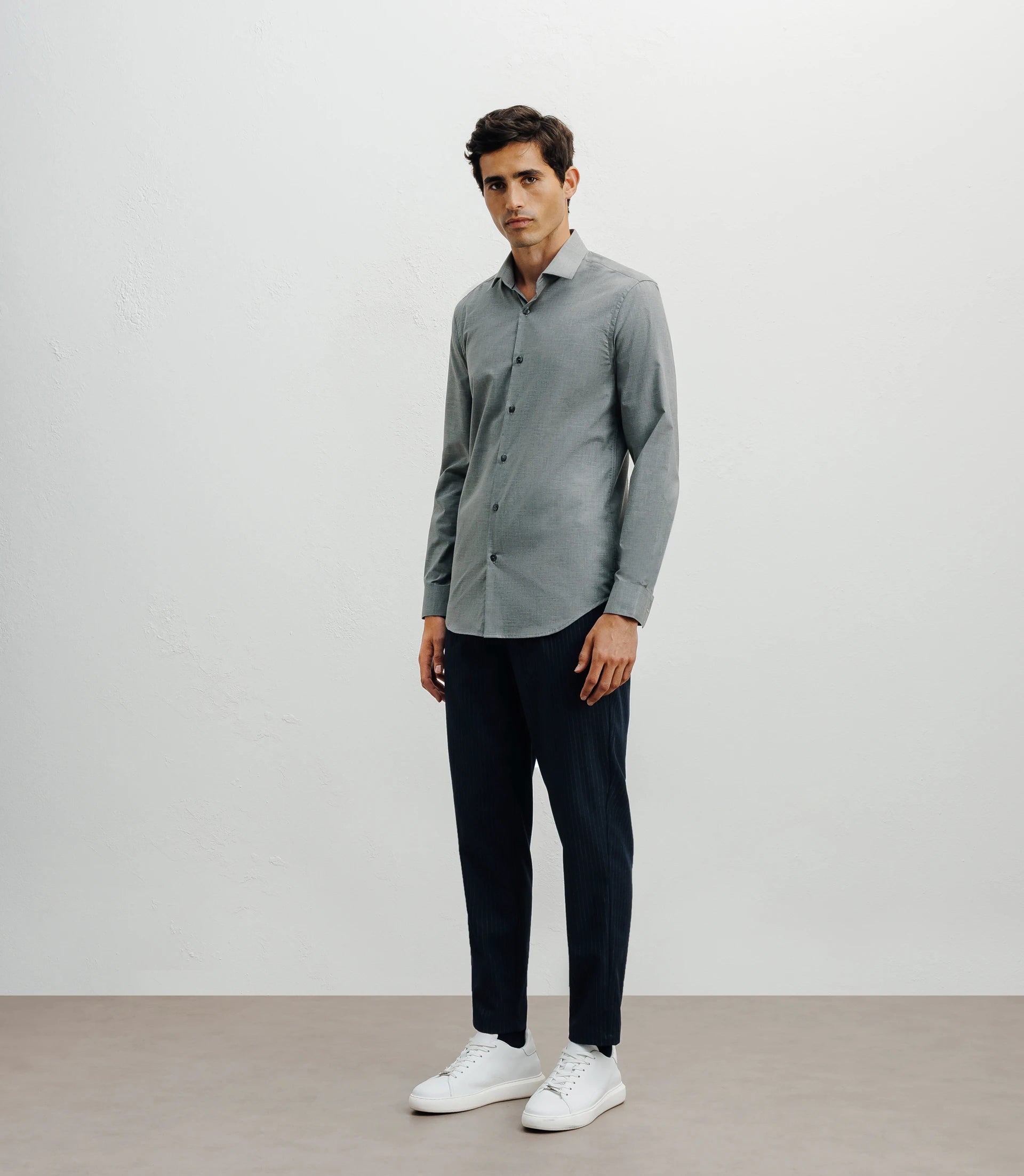 Chemise ville imprimée grise - IZAC