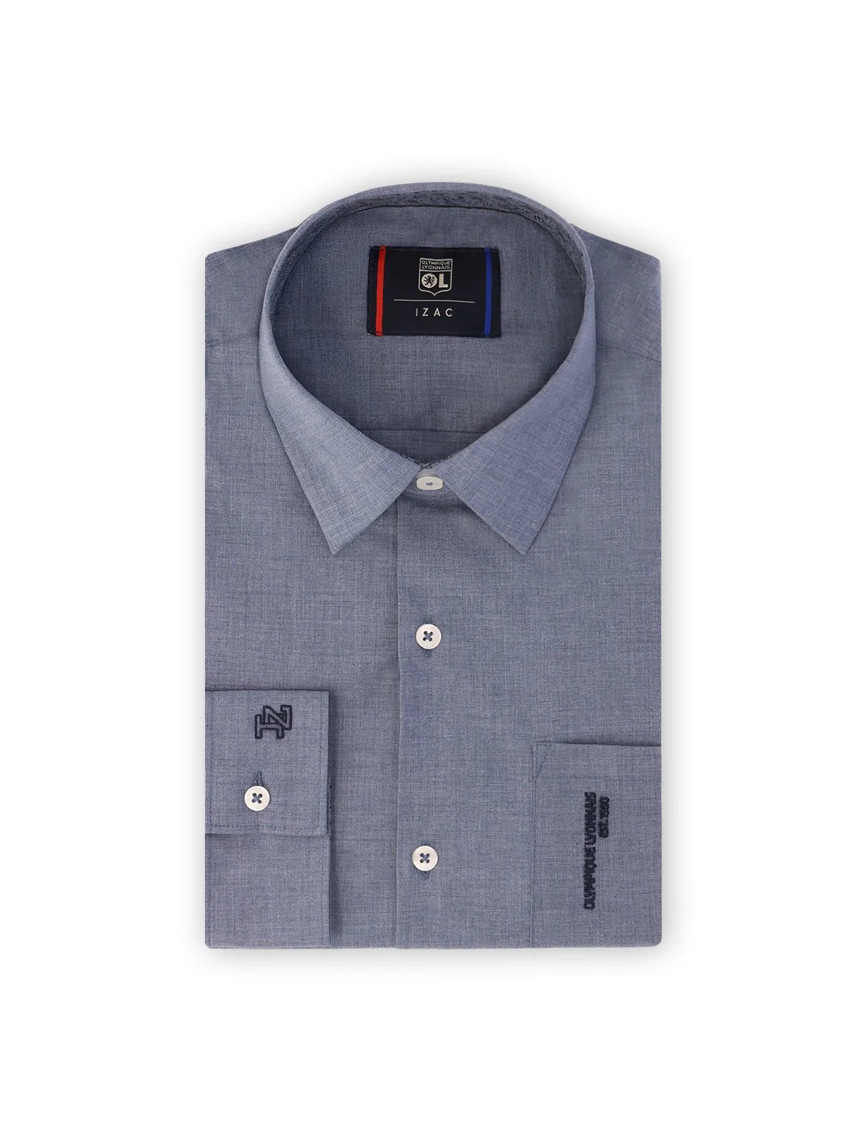 Chemise ville aspect chiné bleu - IZAC