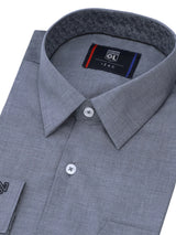 Chemise ville aspect chiné bleu - IZAC