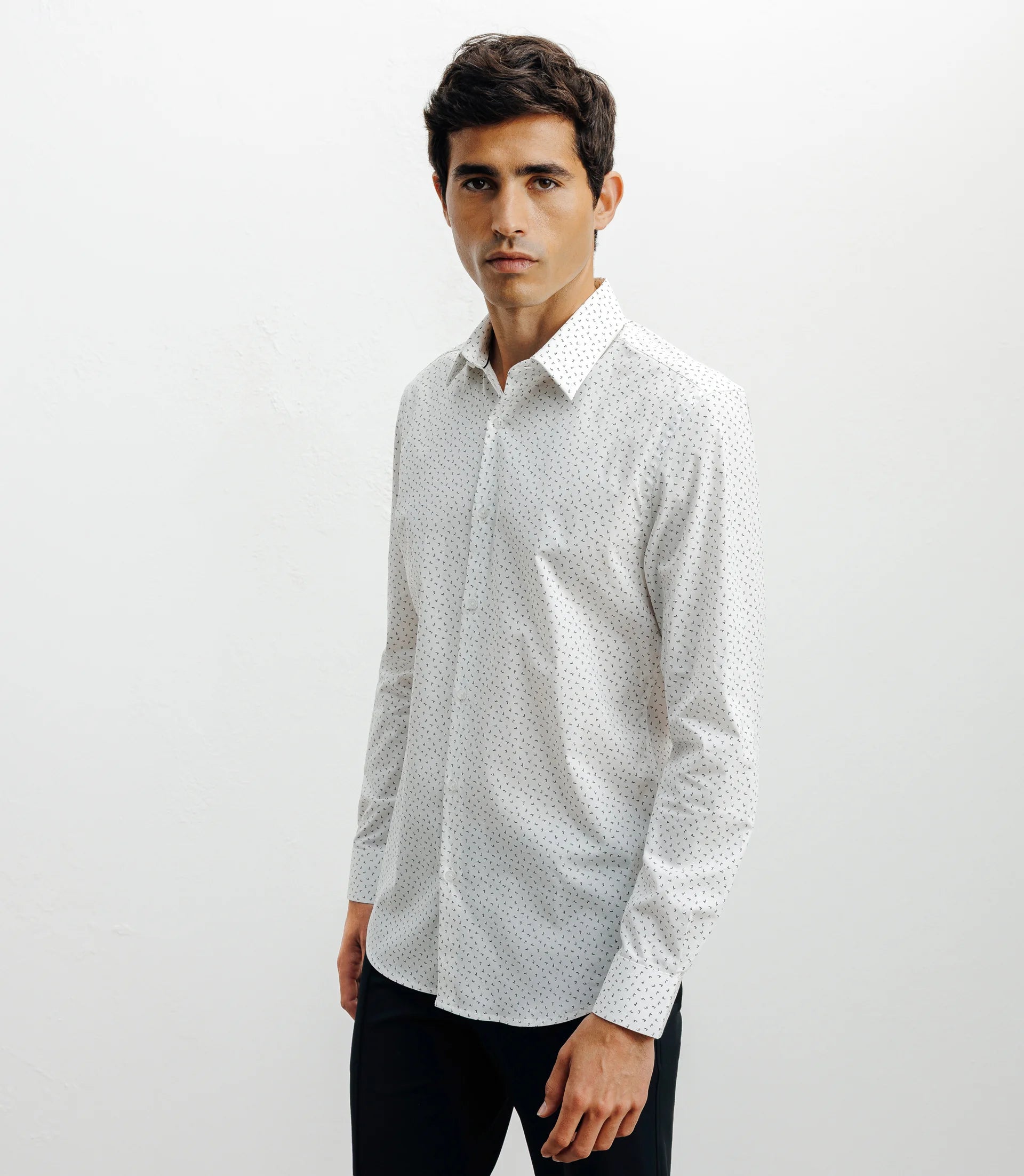 Chemise ville imprimée blanc - IZAC