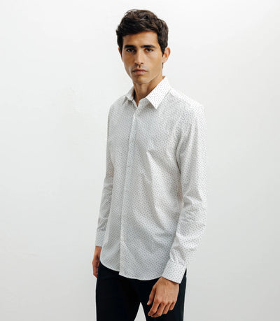 Chemise ville imprimée blanc - IZAC