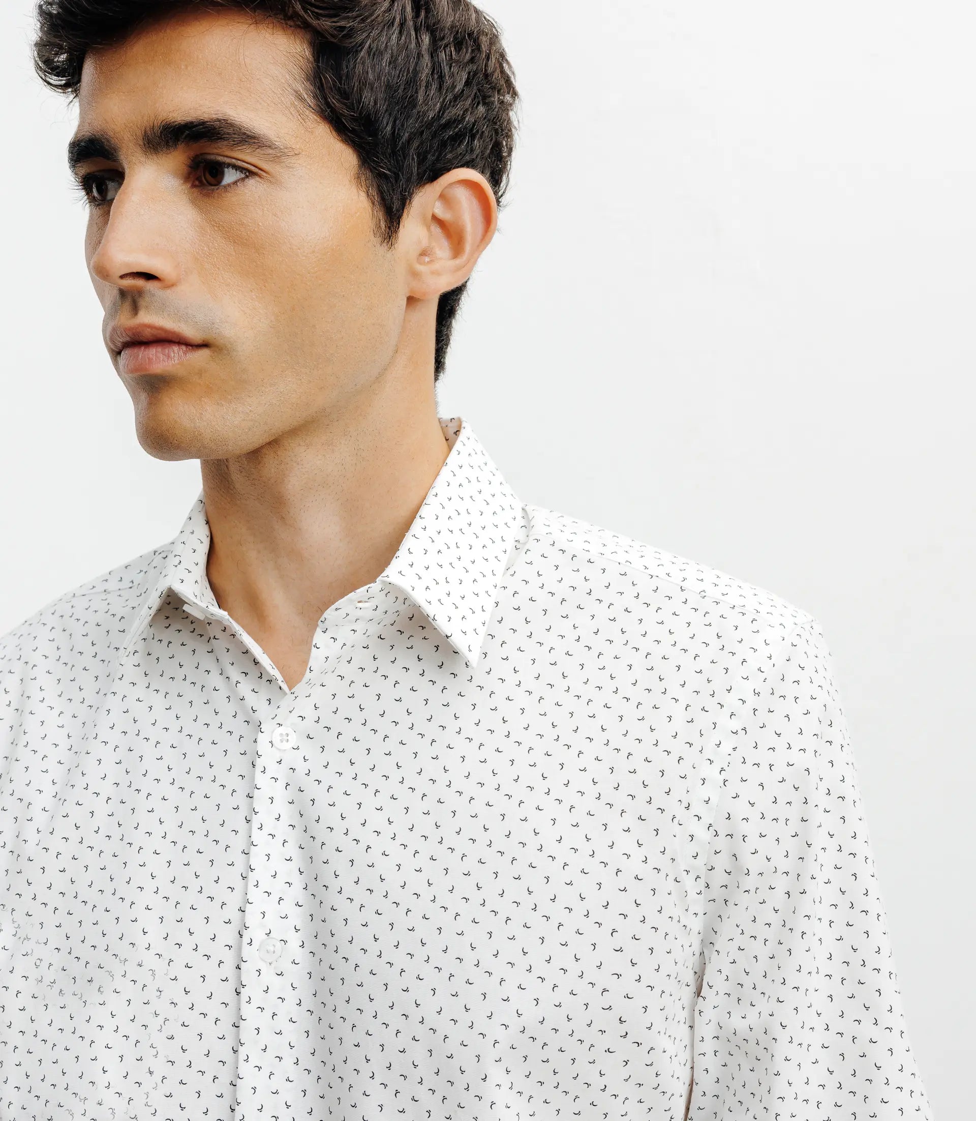 Chemise ville imprimée blanc - IZAC