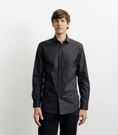 Chemise ville imprimée noire - IZAC