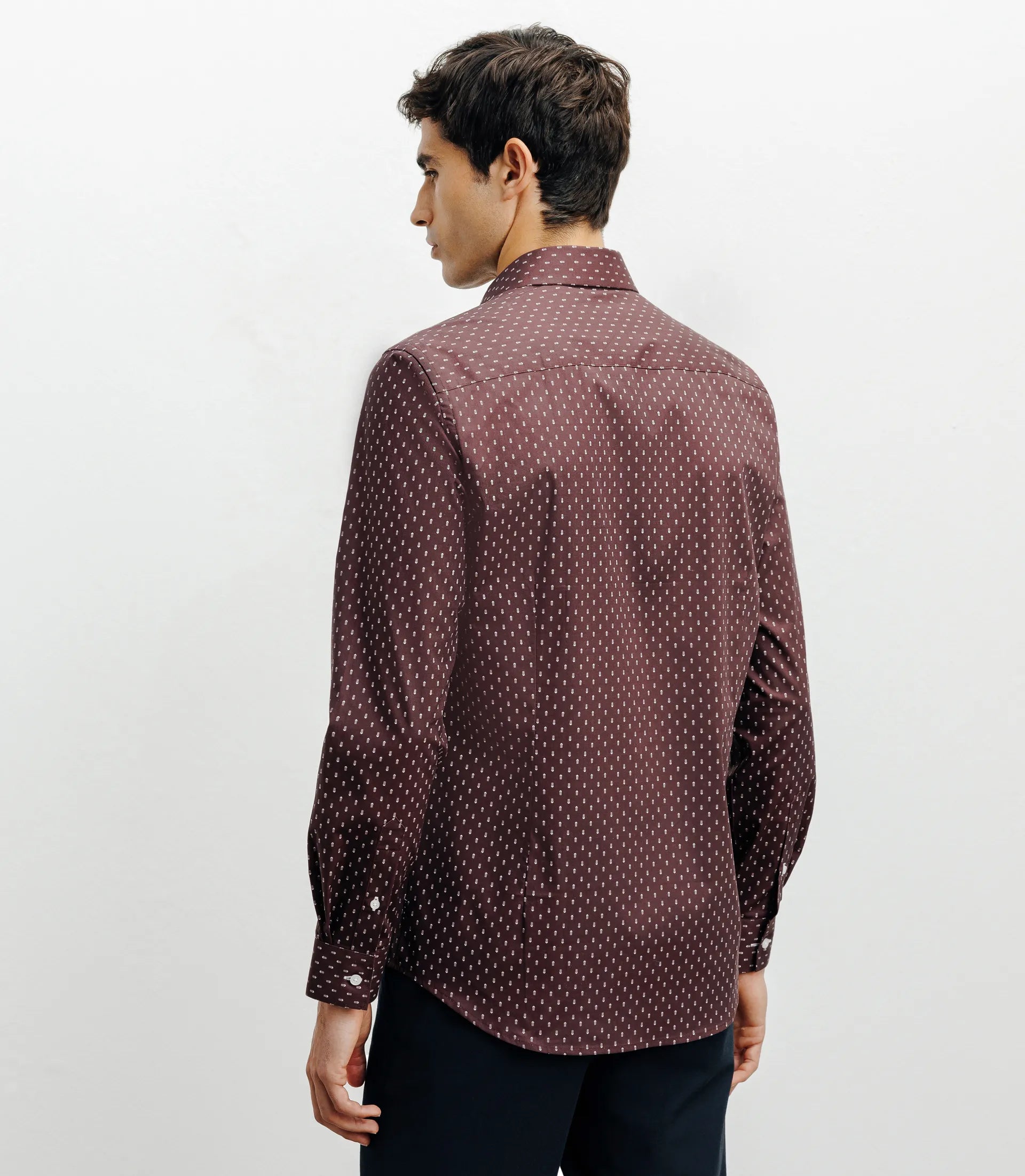 Chemise ville imprimée bordeau - IZAC