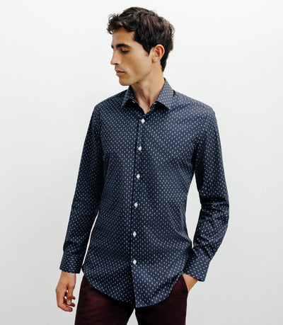 Chemise ville imprimée marine - IZAC