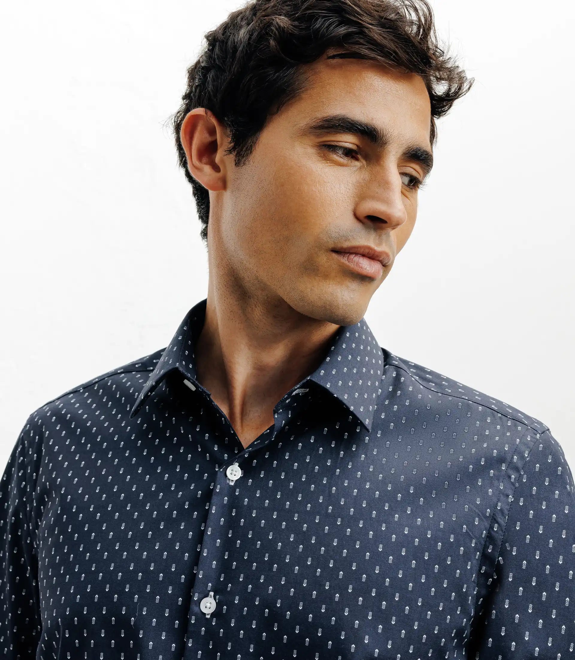 Chemise ville imprimée marine - IZAC