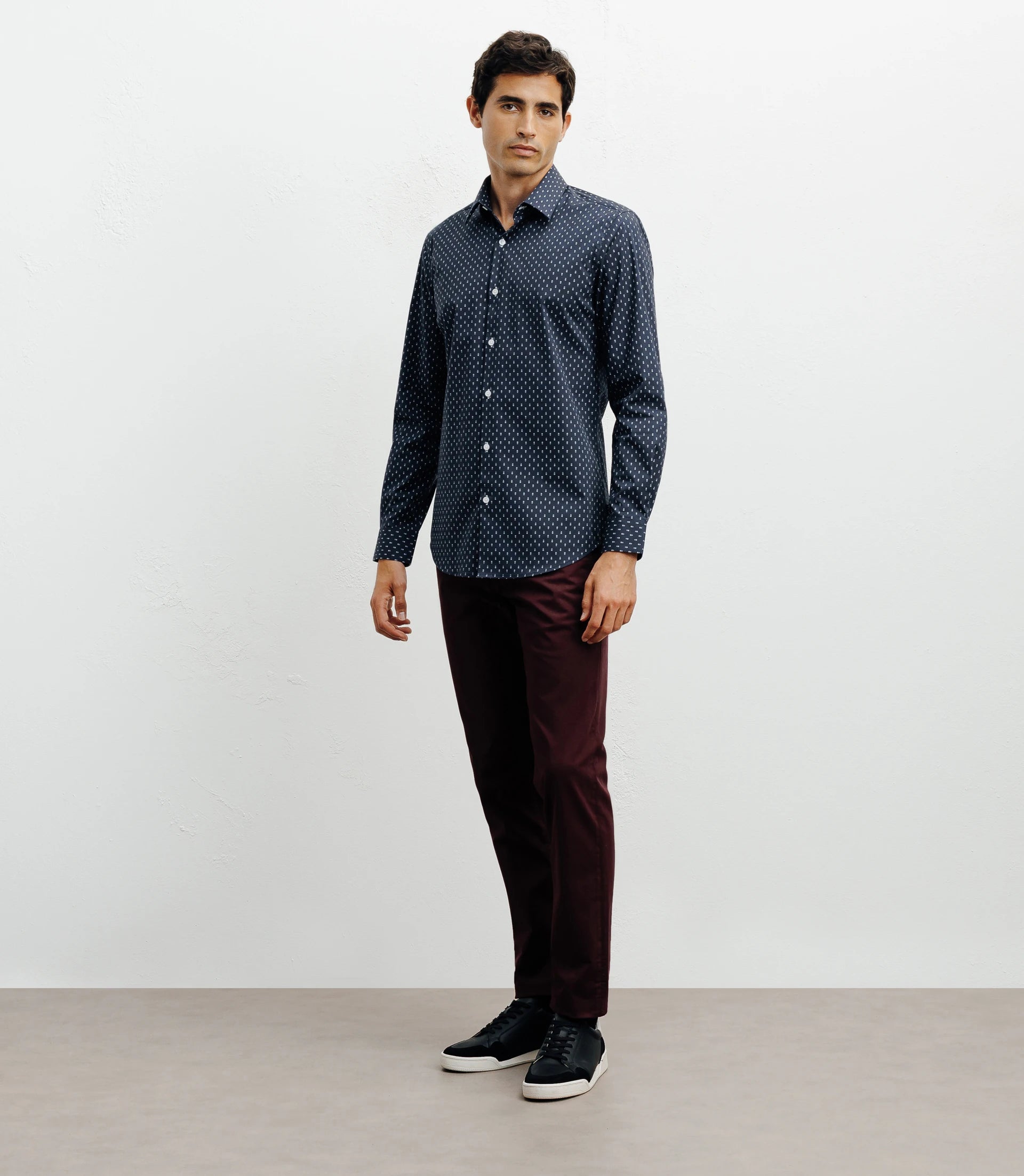 Chemise ville imprimée marine - IZAC