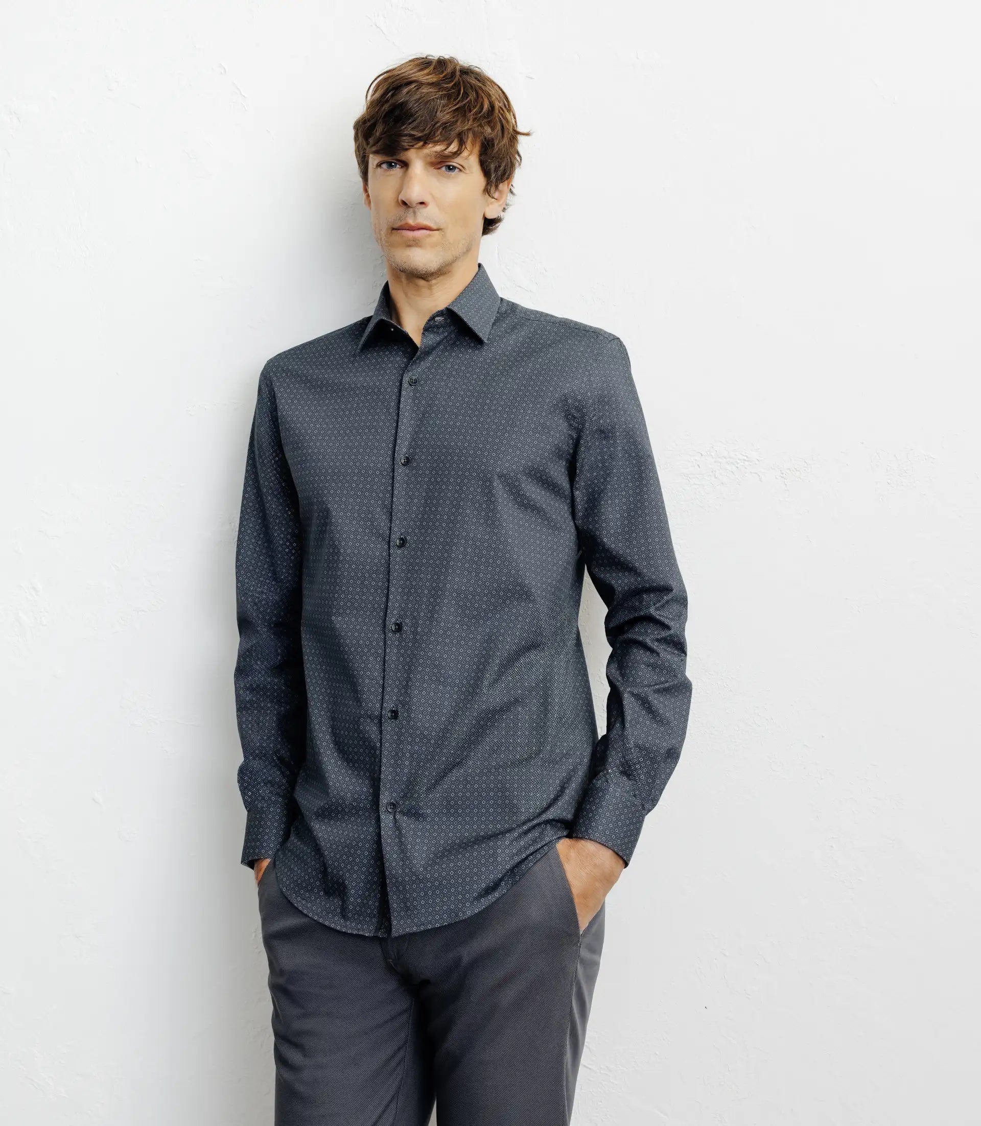 Chemise ville imprimée noire - IZAC