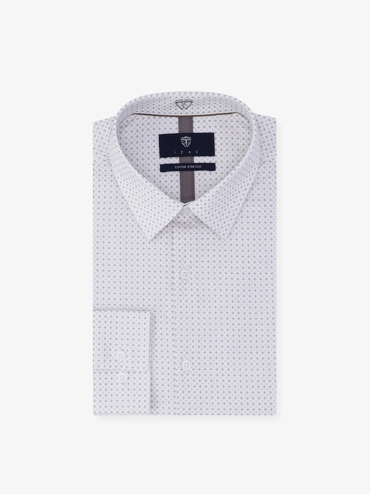 Chemise ville imprimée beige - IZAC