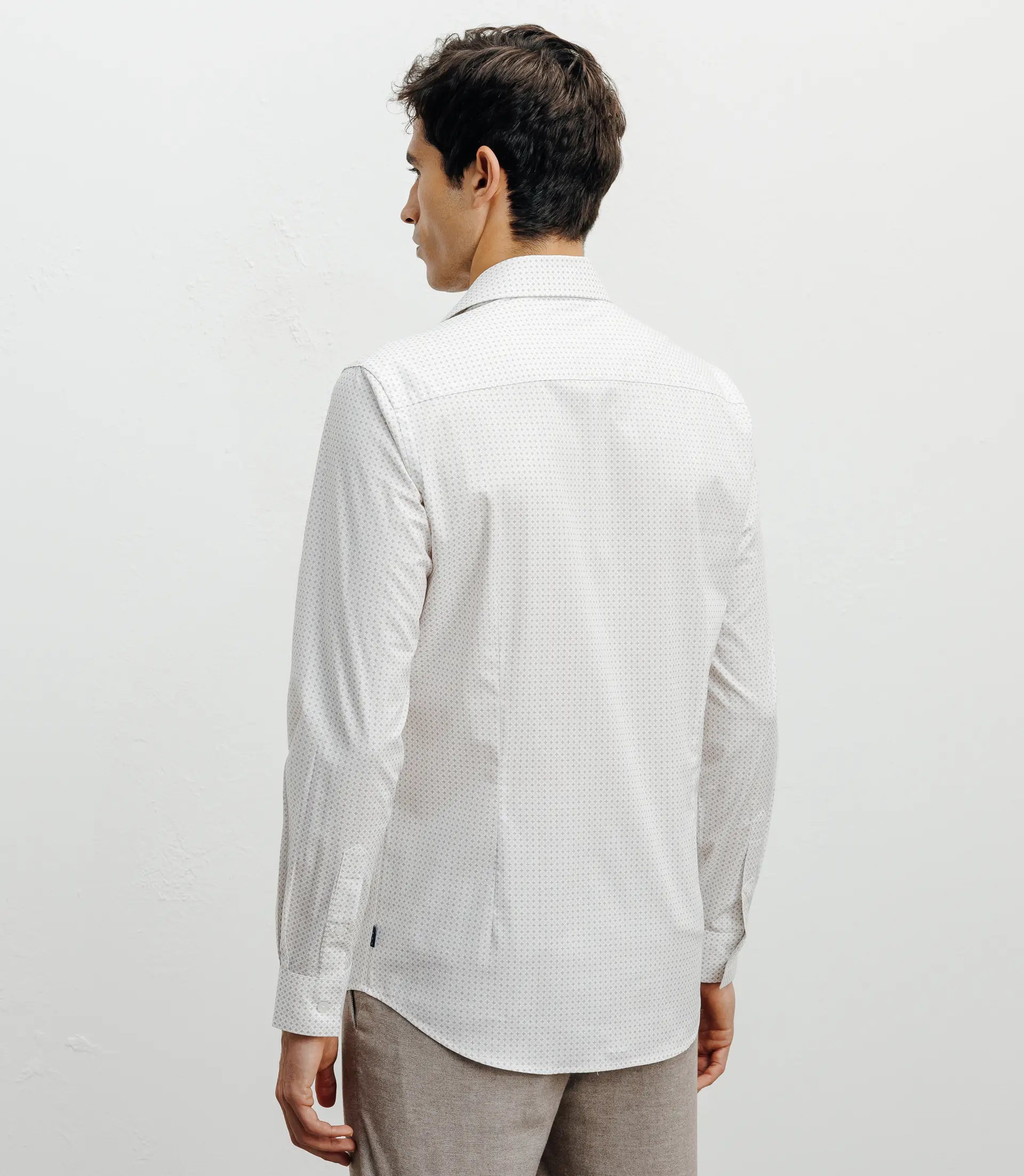 Chemise ville imprimée beige - IZAC