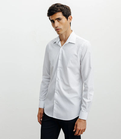 Chemise ville imprimée blanche - IZAC