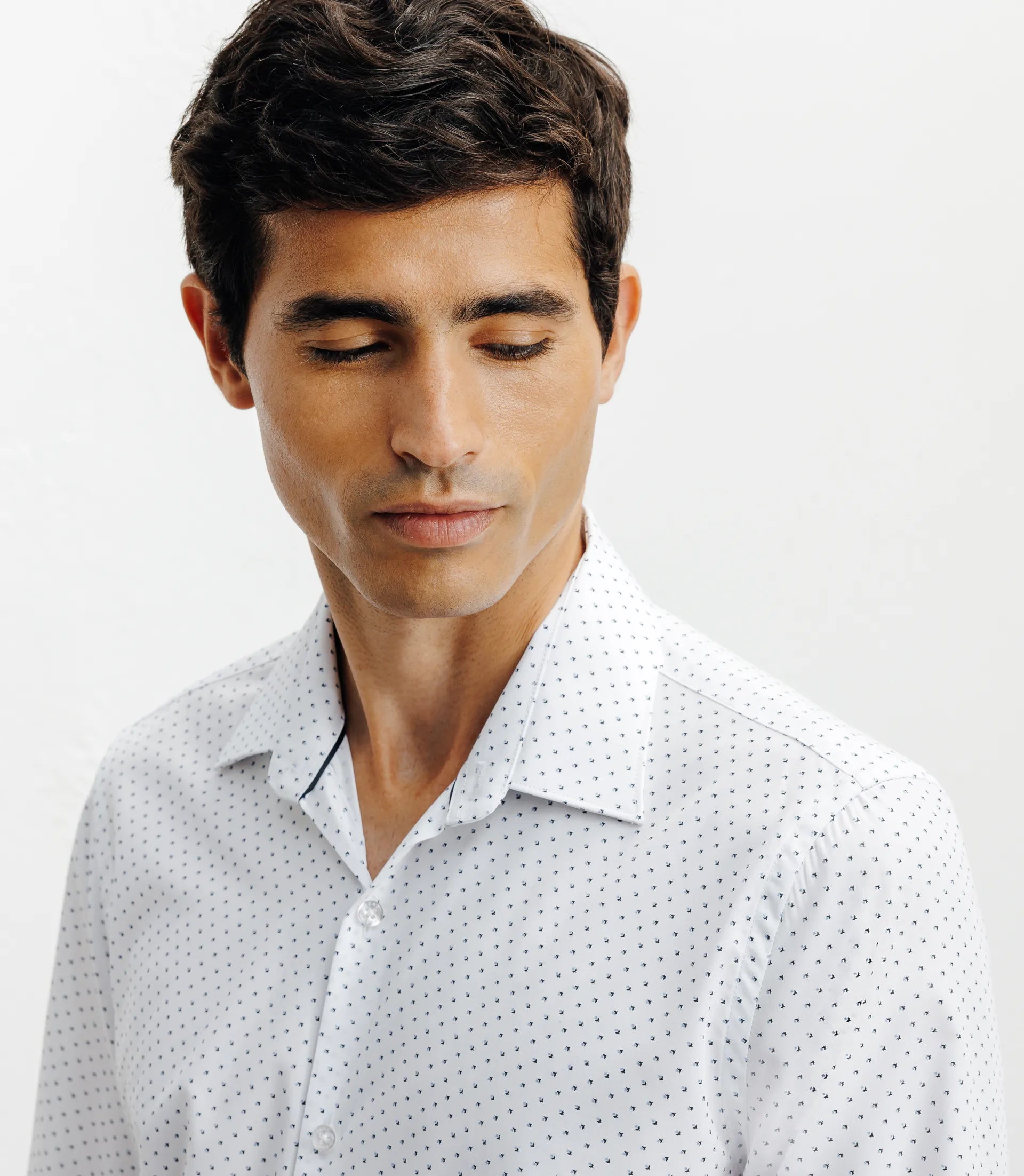 Chemise ville imprimée blanche - IZAC