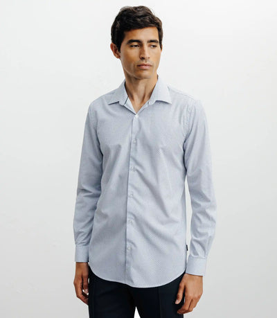 Chemise ville imprimée bleue - IZAC