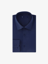 navy satin dress shirt