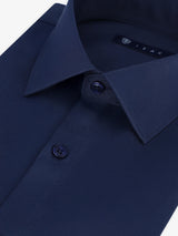 navy satin dress shirt