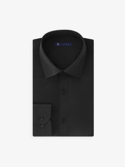 Chemise ville en satin noire - IZAC