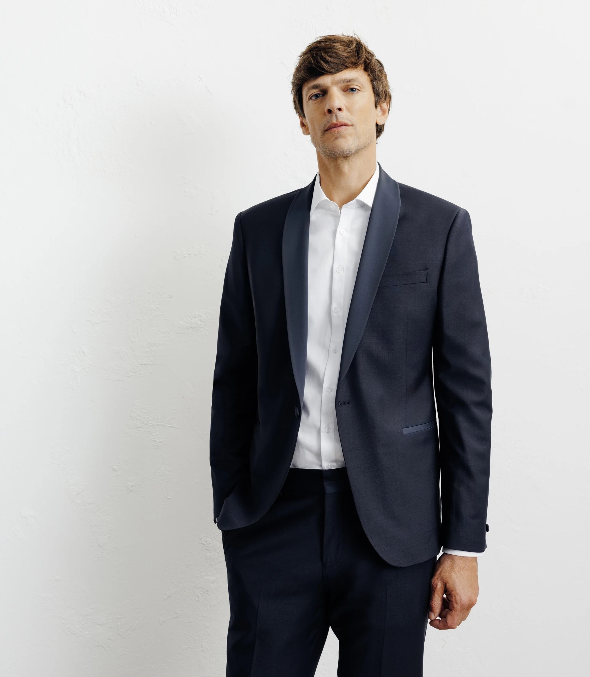 Costume col châle marine - IZAC