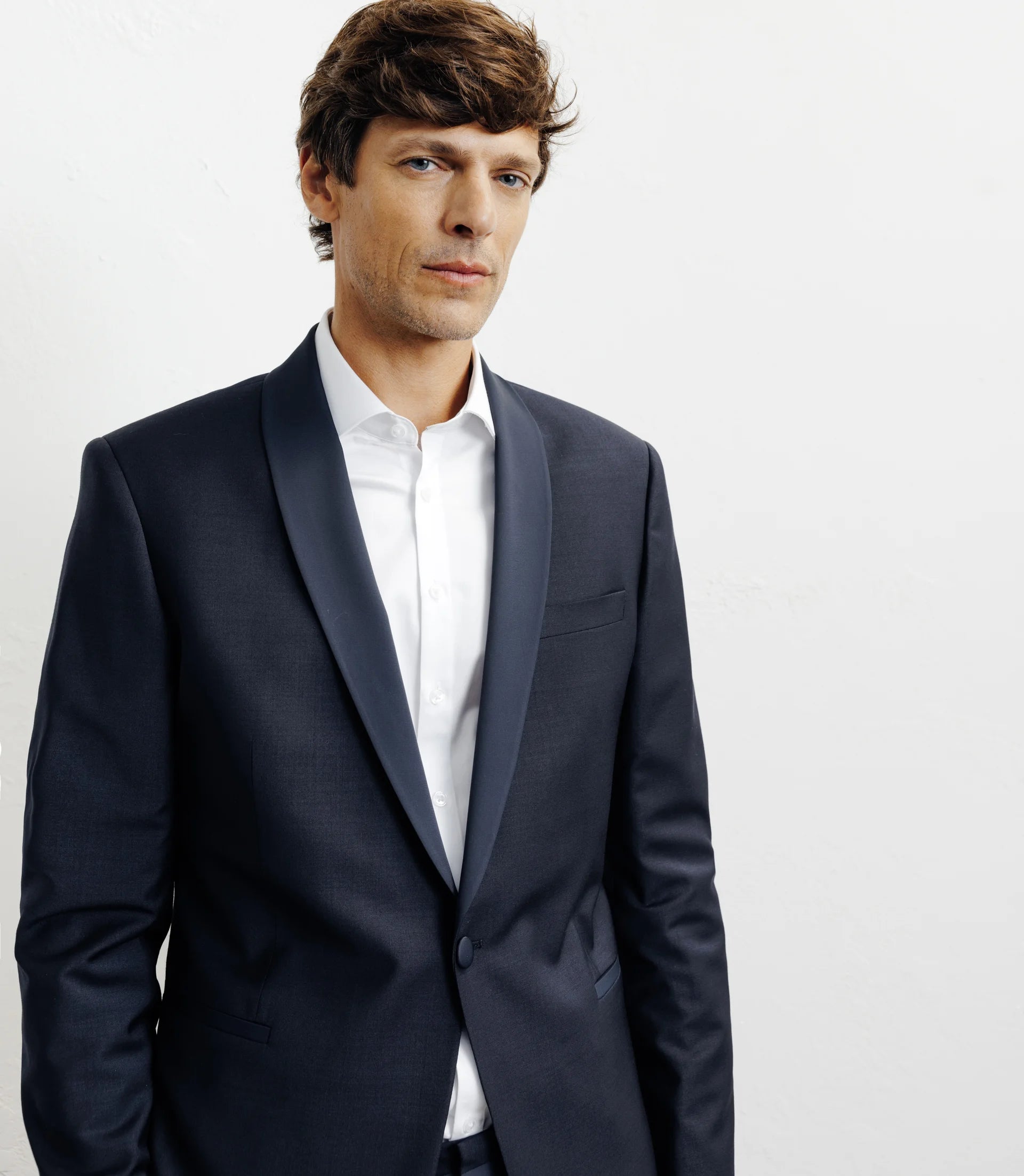 Costume col châle marine - IZAC