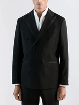 Black double-breasted suit