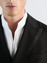 Black double-breasted suit