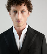 Black double-breasted suit