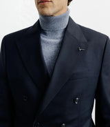 Costume croisé 100% laine bleu marine