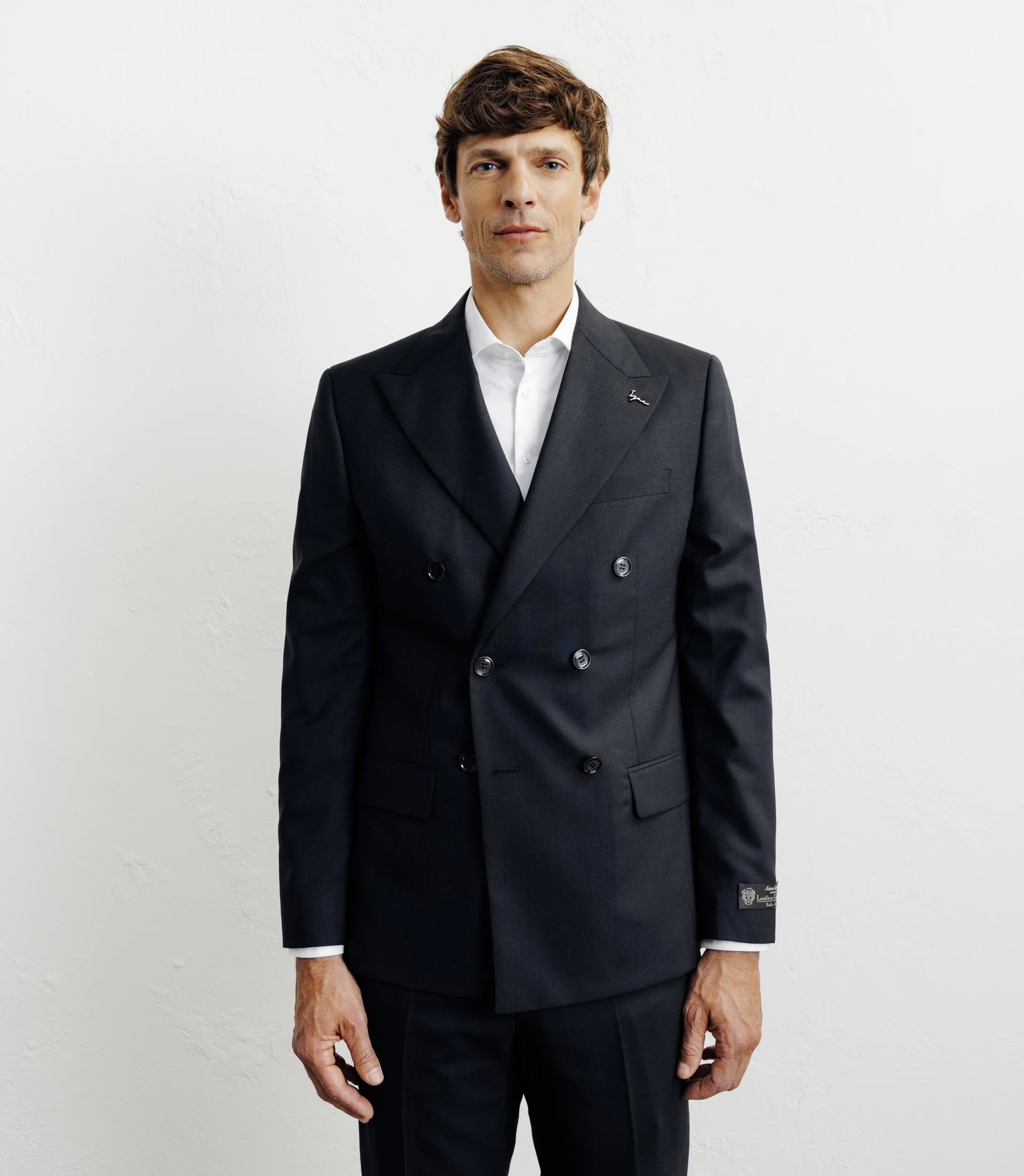 Costume croisé 100% laine noir - IZAC