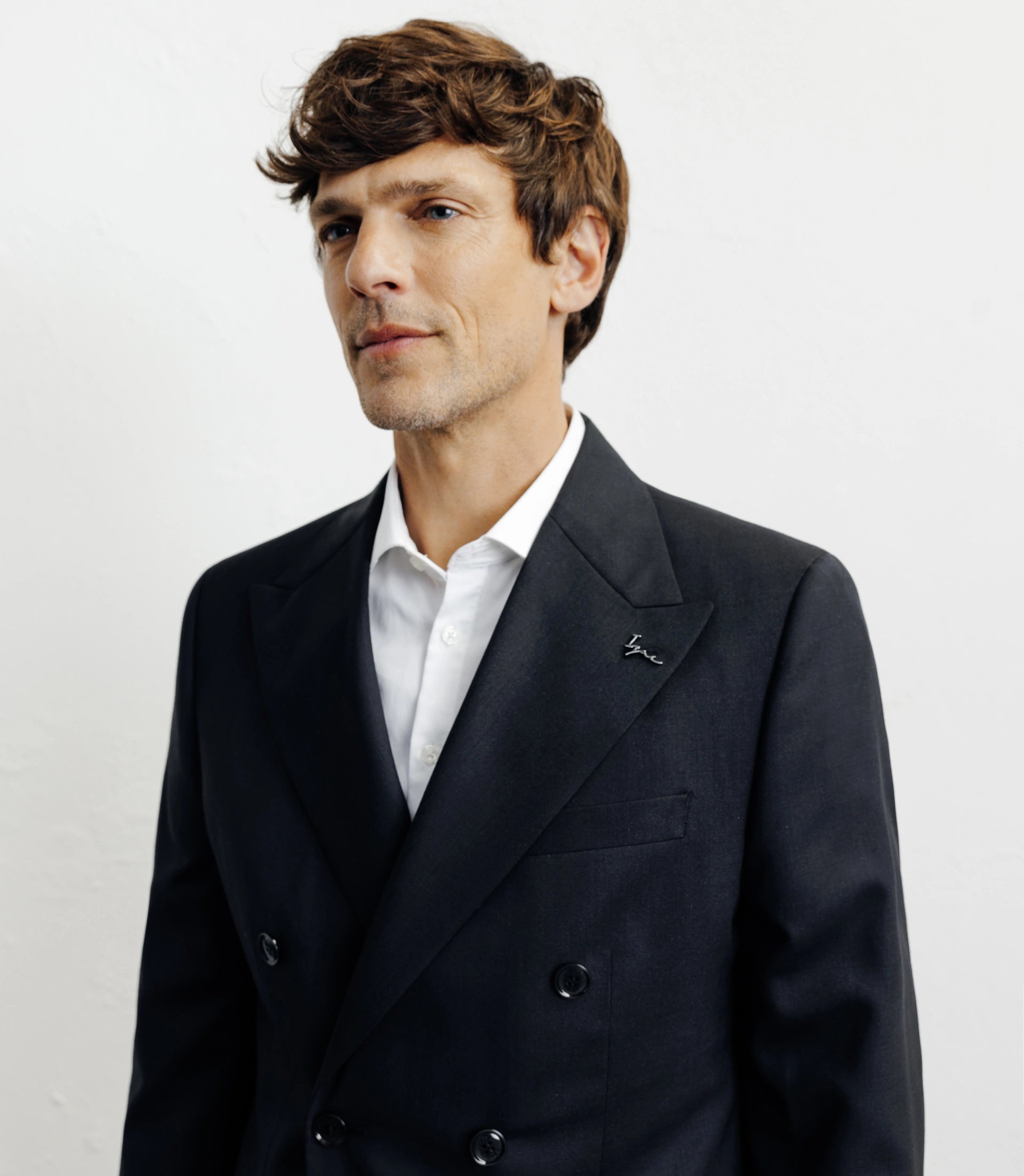 Costume croisé 100% laine noir - IZAC