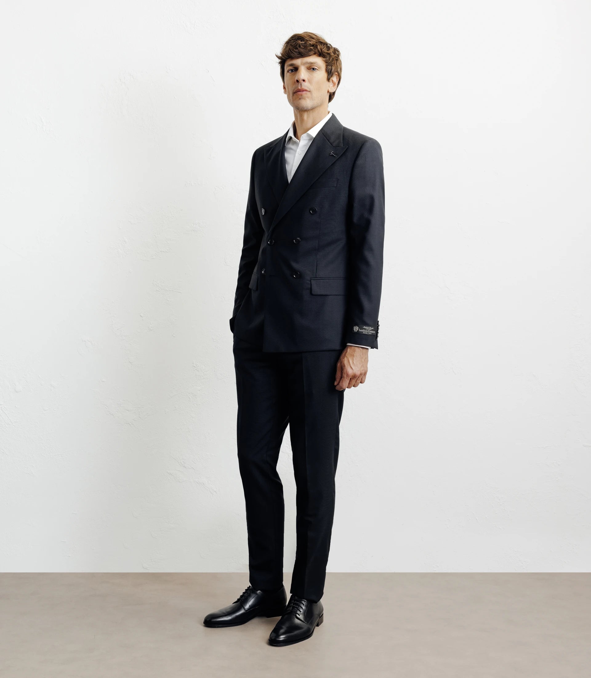 Costume croisé 100% laine noir - IZAC