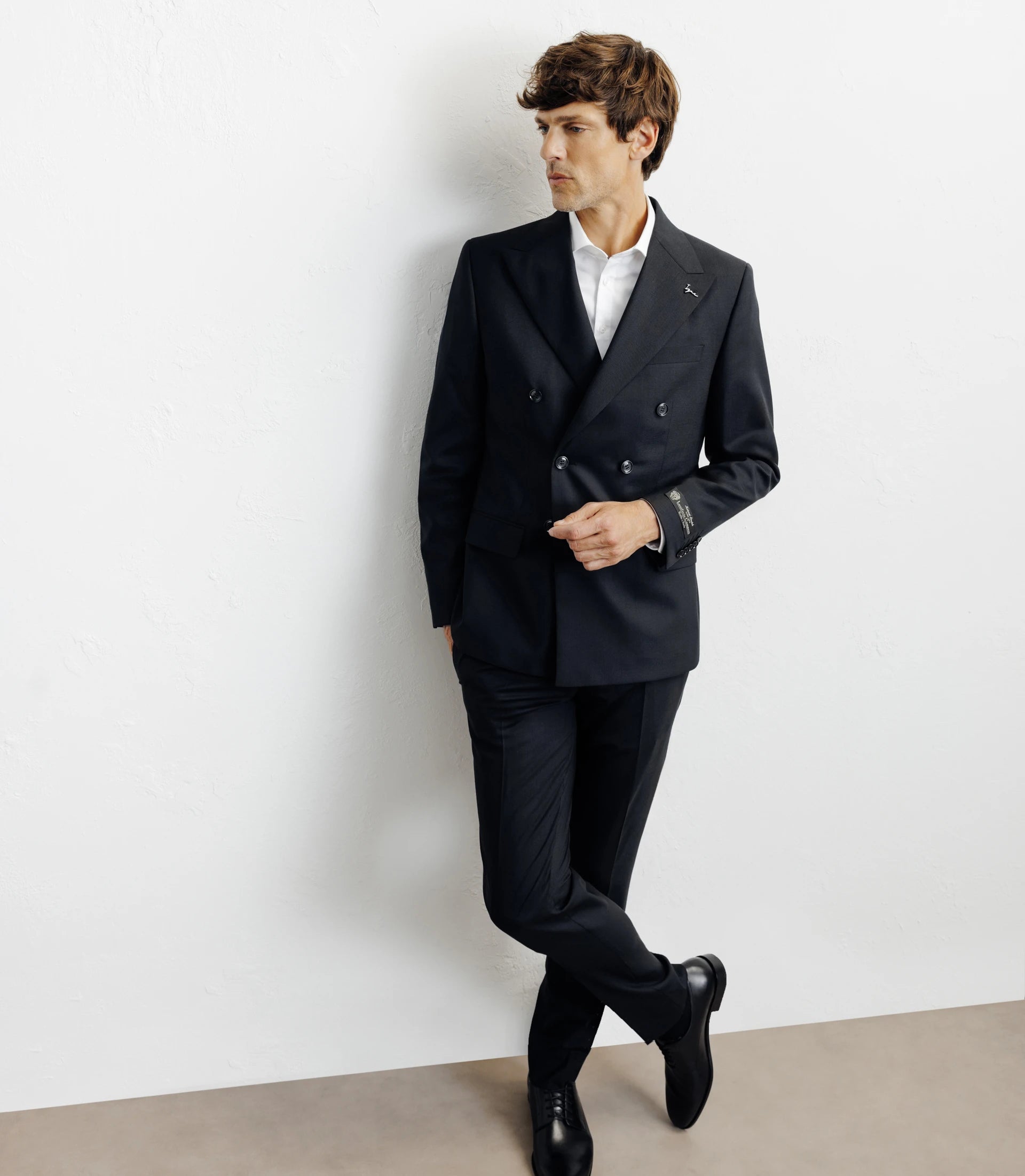 Costume croisé 100% laine noir - IZAC