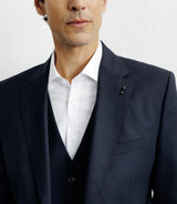 100% wool suit navy blue medium grey navy blue