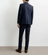100% wool suit navy blue medium grey navy blue